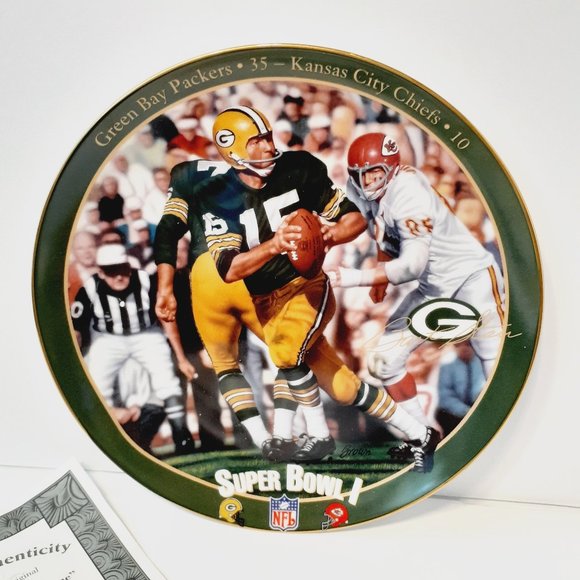 The Bradford Exchange Collector Plate, 1995 Len Dawson Superbowl IV Kansas City